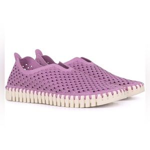 ILSE JACOBSEN HORNBAEK Tulip 139 Shoe Slip On Purple Leather Flats Size 10